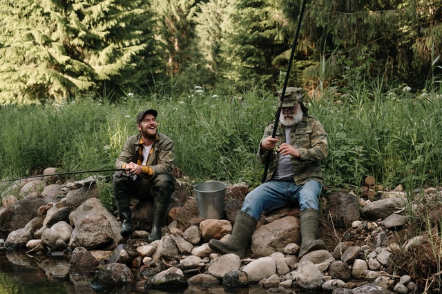 two men fishing