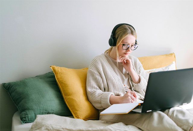 woman working from home