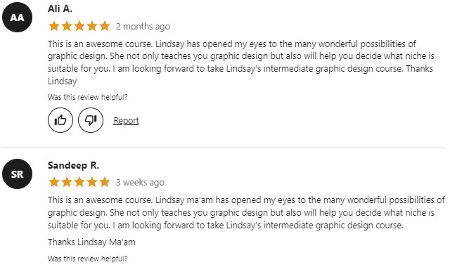 student feedback and testimonials