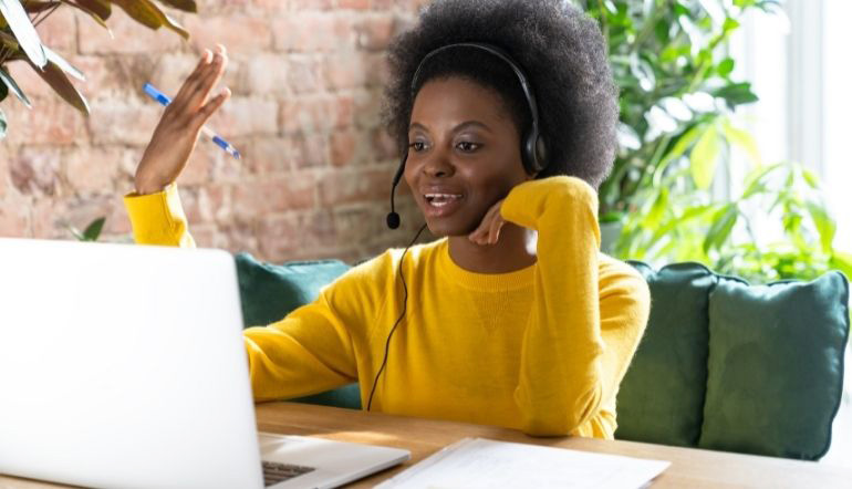 young woman busy working