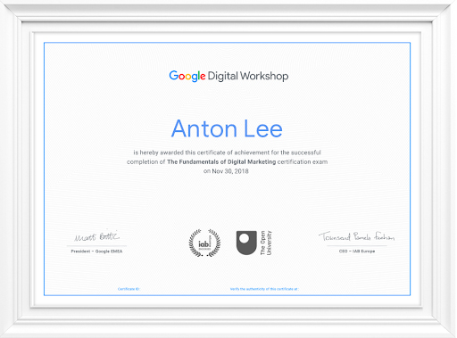 fundamentals of digital marketing certificate