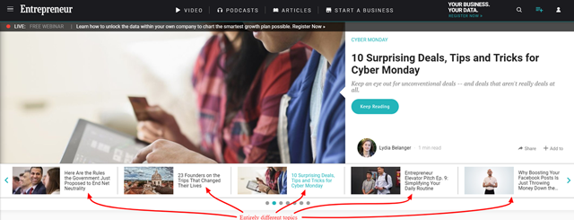 screenshot of Entrepreneur blog post
