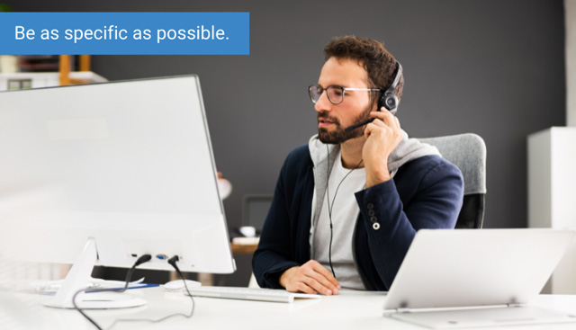 man taking in calls using headset