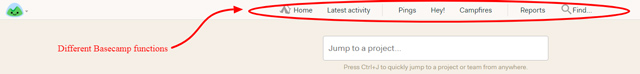 Basecamp functions menu