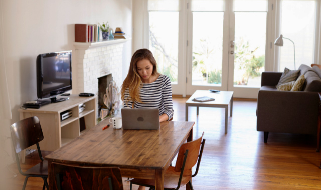 female virtual assistant working from home