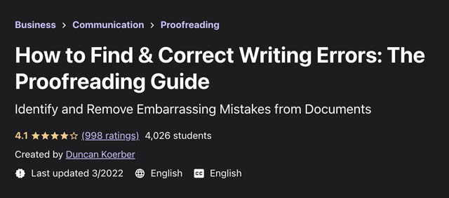 How to Find and Correct Writing Errors - Proofreading course screenshot