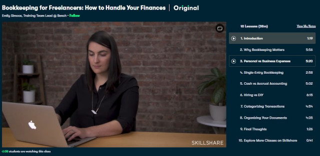 Skillshare’s bookkeeping for freelancers