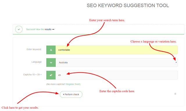 SEO keyword suggestion tool