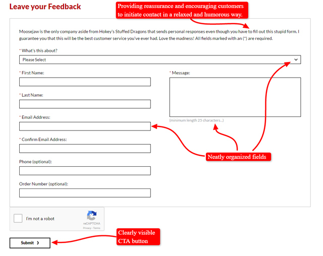 leave your feedback pages