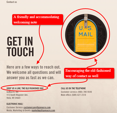 get in touch page