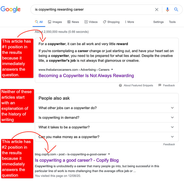 Google search result