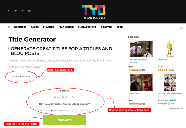 generate great titles for articles and blog posts