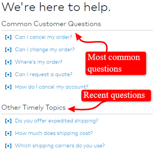 common customer question