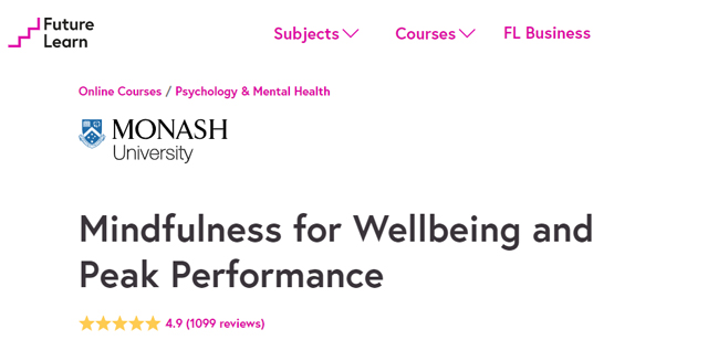 screenshot of FutureLearn’s mindfulness course