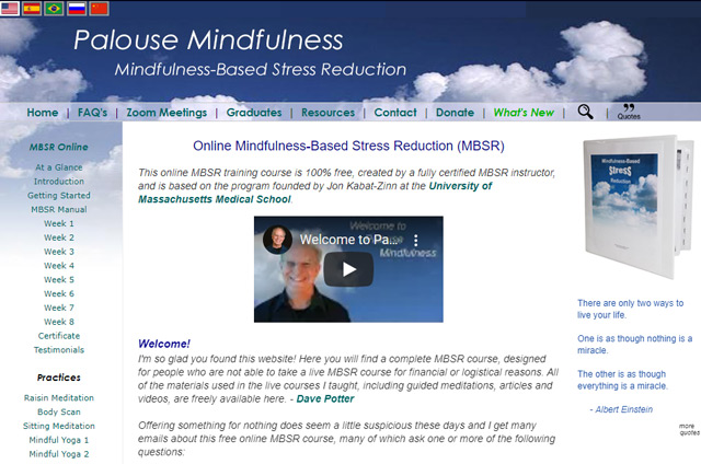 screenshot of Palouse Mindfulness course
