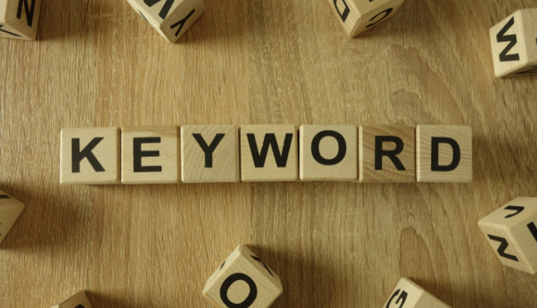 keyword wooden word block