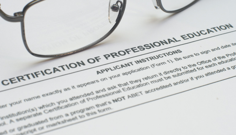 certificate of professional education