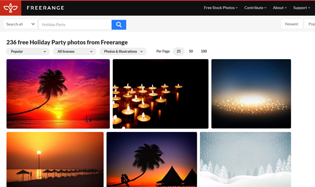 holiday image search result in Freerange Stock
