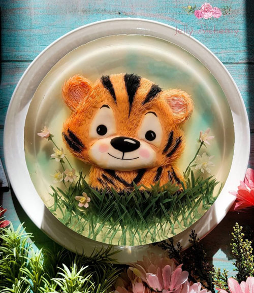 tiger jello art cake