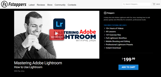 Mastering Adobe Lightroom course page