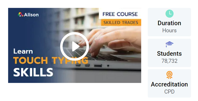 Touch Typing Training (Alison)