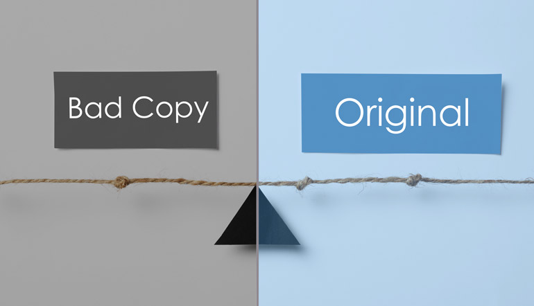 bad copy and original copy