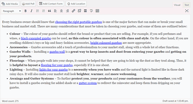 Working with HTML visual vs HTML