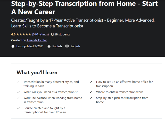 lesson breakdown of the transcription course
