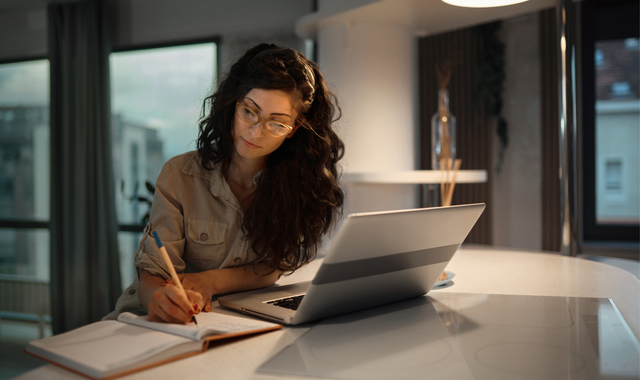 woman working from home