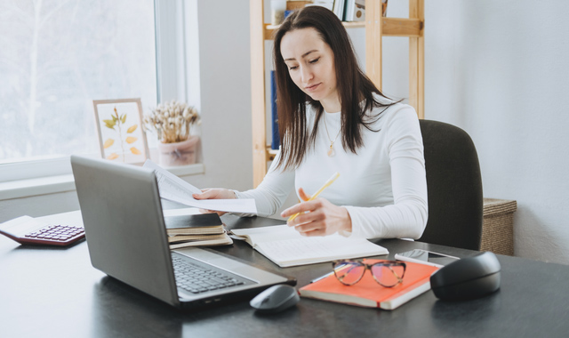 adult woman busy working