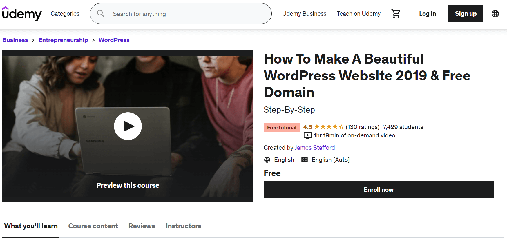 beginner-friendly WordPress course