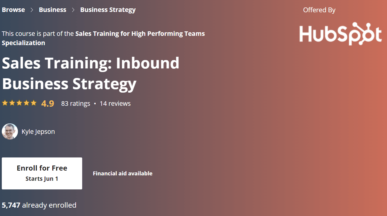 inbound sales strategy course