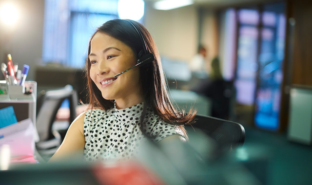 cheerful asian customer service
