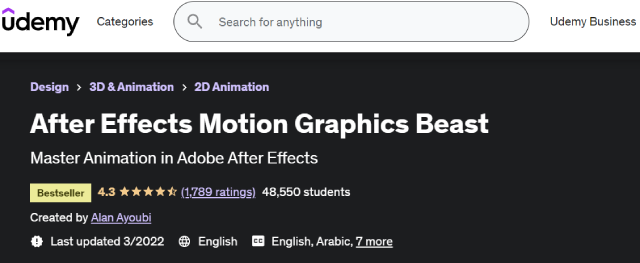 Alan Ayoubi’s After Effects motion graphics online course