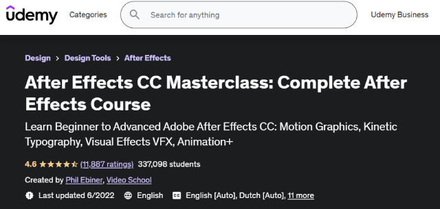 Philip Ebiner’s After Effects masterclass online course 