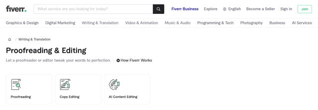 screenshot fiverr.com page