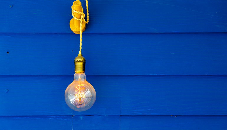 light bulb hanging on the wall