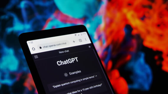 ChatGPT homepage display on a cell phone