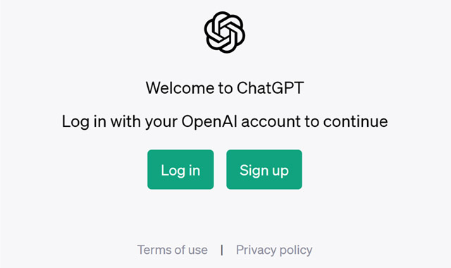 the openAI webpage