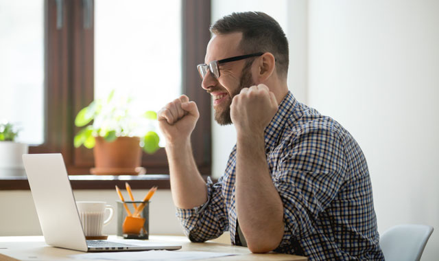 writer excited about a successful article