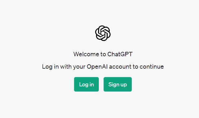 screenshot of ChatGPT’s log in/sign up page