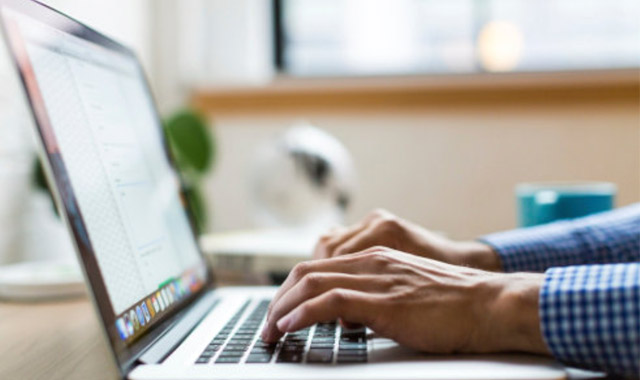 woman working on laptop