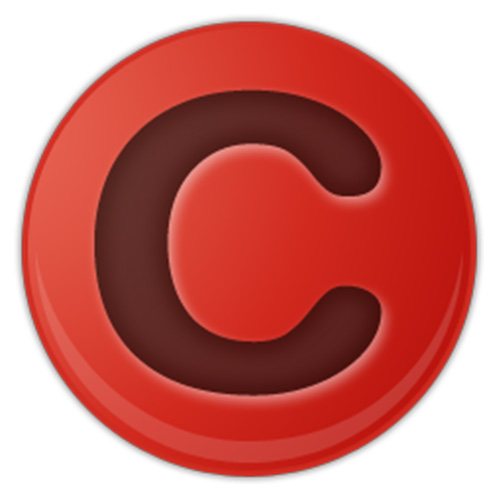 red copyright logo