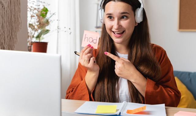 cheerful online tutor