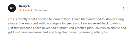 review on how having a structured practice plan improved student’s touch typing skills