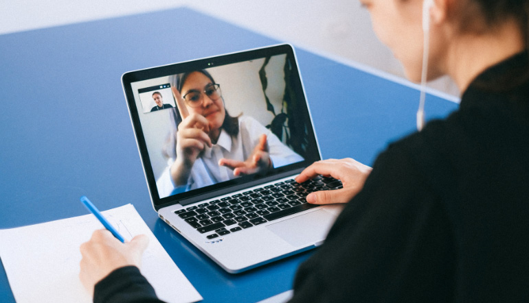 video call using laptop