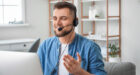 cheerful customer service man