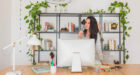 Young businesswoman thinking